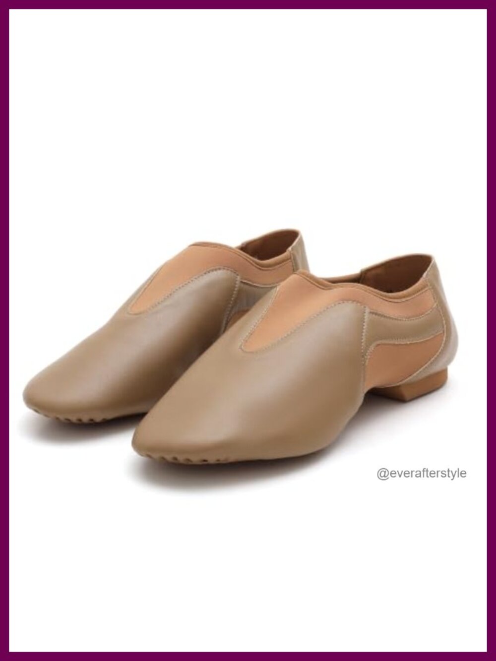 PU Leather Jazz Dance Shoes Slip-On Split Sole Low Heel for Dance